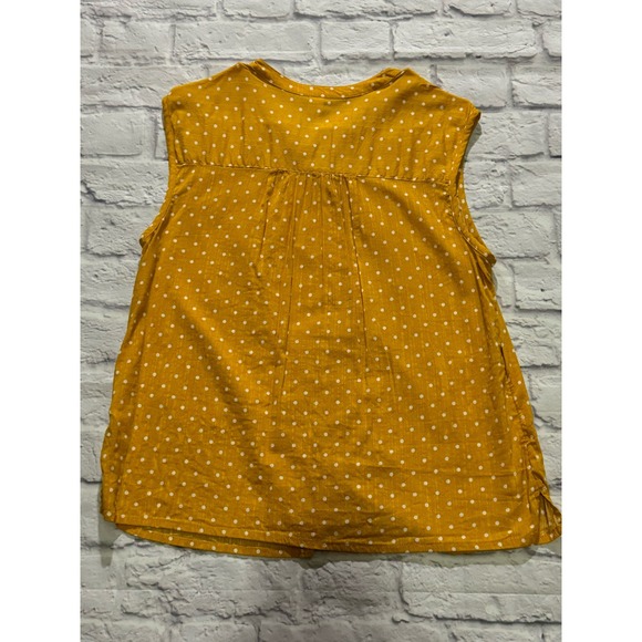 Old Navy Sleeveless Button-Front Cocoon Top yellow polka dots size medium - Picture 8 of 10